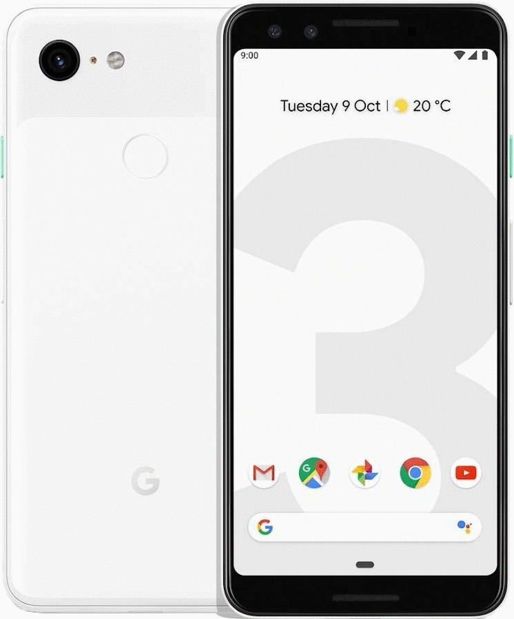 Google Pixel 3a 64GB Clearly White mit green LTE 2 4 GB