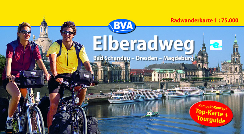 Elberadweg Dresden-Magdeburg, Kompakt-Spiralo, Radwanderkarte 1 : 75 000