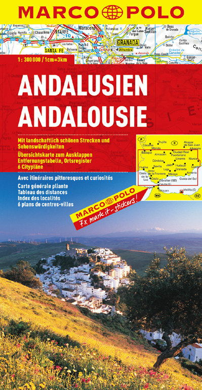 Spanien. 1:300000: MARCO POLO Regionalkarte Andalusien 1 : 300 000: Mit landschaftlich schönen Strecken und Sehenswürdigkeiten / Übersichtskarte zum ... Ortsregister, 6 Citypläne: TEIL 7/8 - Mairdumont