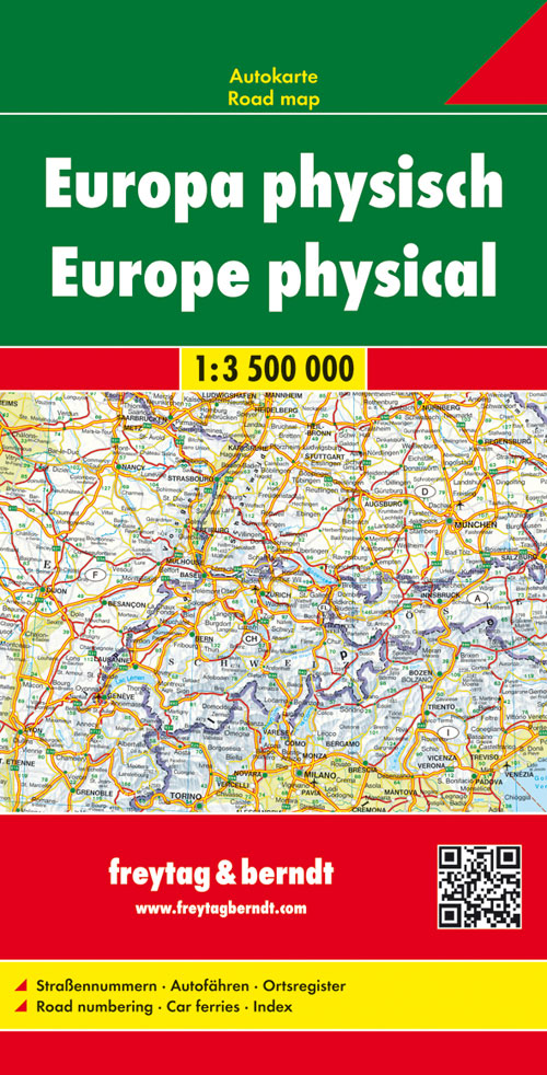 Freytag Berndt Autokarten, Europa physisch - Maßstab 1:3 500 000 - Freytag-Berndt und Artaria KG